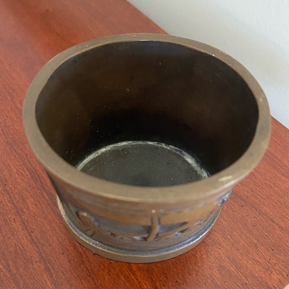 Aedel Malm Denmark Vintage 1960s Bronze Cup Votive Dish Viking Ship Marked - Picture 2 of 9